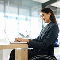 Woman in a wheelchair, small